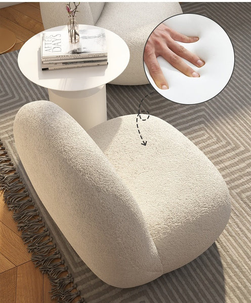 New Design Cloud Sofa Lounge Chair Synthetic Wool Armless Single Sofa