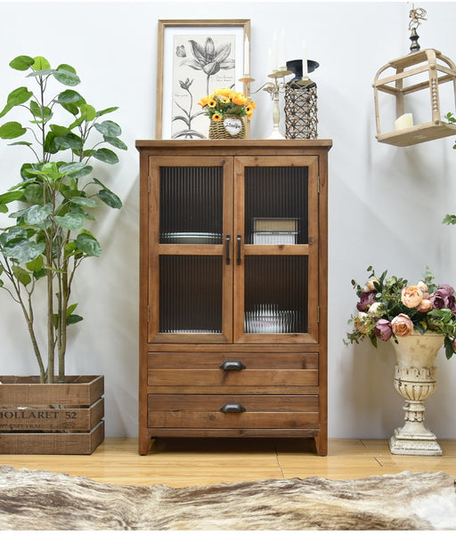 Timber Cabinets Solid Wood with Glass Doors Dinning Room Furnitures