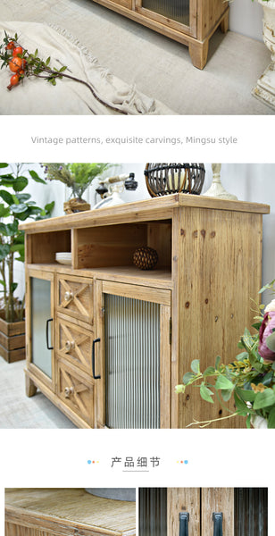 Old Timber Cabinets Dinning Cabinet Shelf with Drawers