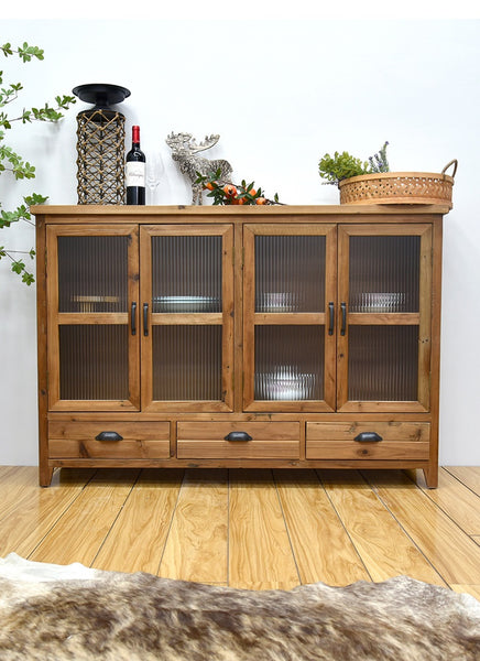 Timber Cabinets Solid Wood with Glass Doors Dinning Room Furnitures