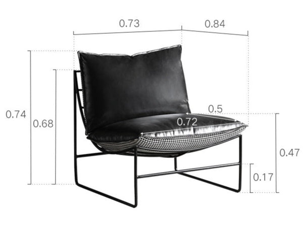 New Design Metal Sofa Lounge Chair Armless Single Sofa with Reversable Cushion