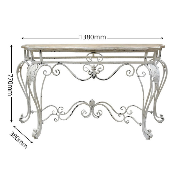 Retro Console table with metal frames and timber top