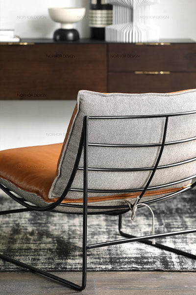 New Design Metal Sofa Lounge Chair Armless Single Sofa with Reversable Cushion