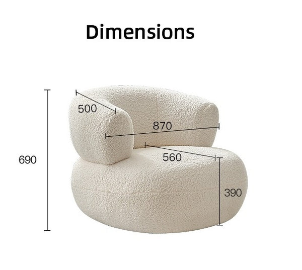 New Design Cloud Sofa Lounge Chair Synthetic Wool Armchair