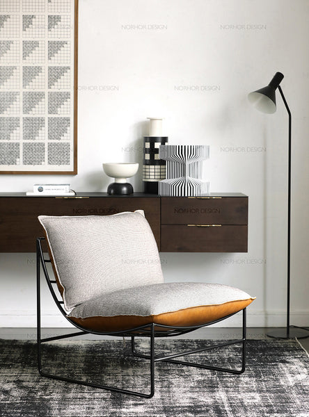 New Design Metal Sofa Lounge Chair Armless Single Sofa with Reversable Cushion