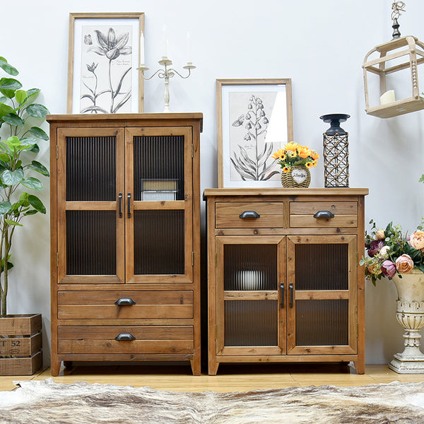 Timber Cabinets Solid Wood with Glass Doors Dinning Room Furnitures