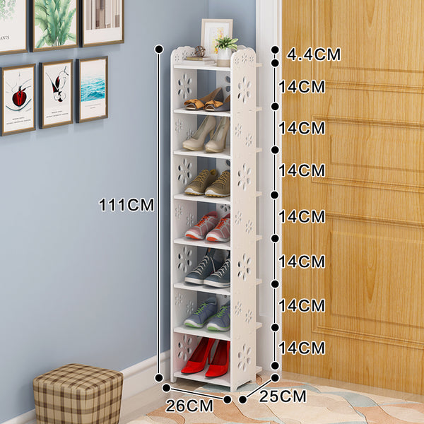 Wood Plastic Board Furnitures - Super Thin Shoe Rack Shoe organizer 8 Layer Shoe Rack Blossom