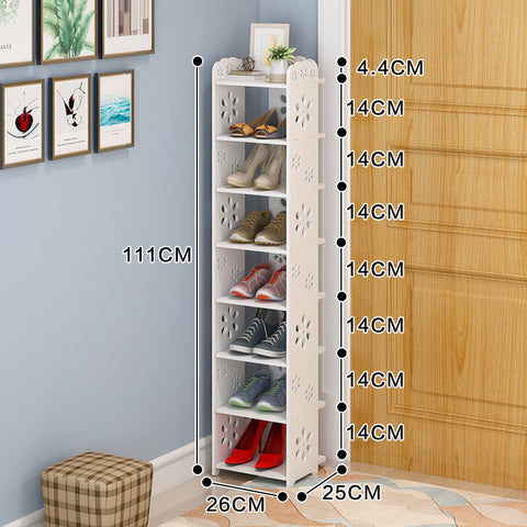 Wood Plastic Board Furnitures - Super Thin Shoe Rack Shoe organizer 8 Layer Shoe Rack Blossom