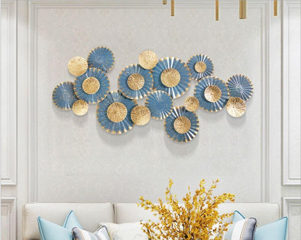 130cm Metal Wall Art Wall Decor Alps Blue HW02935