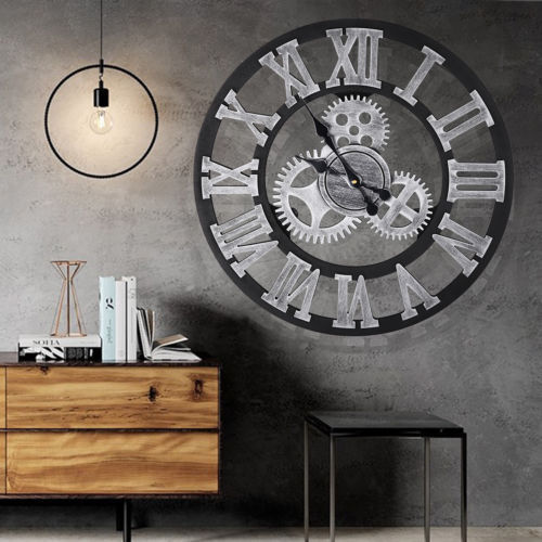 Handmade Clock Gear Wall Clock Vintage Rustic Wall Arts 40 - 80cm
