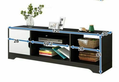 120cm TV Stand Entertainment Unit Cabinet Storage with Drawers White/Black/Pine (Flat Pack)